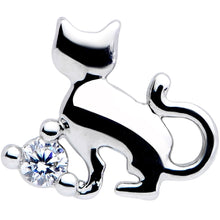 将图片加载到图库查看器，16G 5/16 Clear CZ Gem Elegant Cat Labret Monroe Tragus
