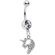 将图片加载到图库查看器，Clear Gem Silhouette Unicorn Dangle Belly Ring
