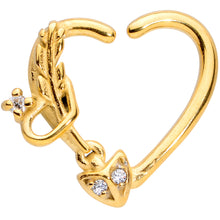 Load image into Gallery viewer, 16G 3/8 Clear CZ Gem Arrow Heart Right Heart Closure Ring
