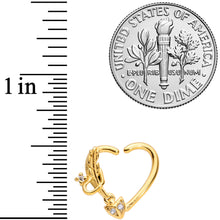 Load image into Gallery viewer, 16G 3/8 Clear CZ Gem Arrow Heart Right Heart Closure Ring

