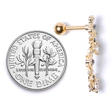 Load image into Gallery viewer, 16G 1/4 Clear CZ Gem Gold Tone Spider Halloween Cartilage Tragus
