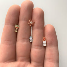 Load image into Gallery viewer, 16G 1/4 Gold Tone Holiday Candle Cartilage Tragus Earring
