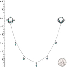 Load image into Gallery viewer, 14G 9/16 Green Faux Opal Wreath Nipple Shield Dangle Nipple Chain
