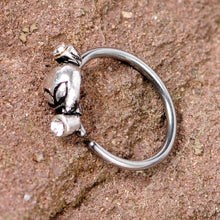 将图片加载到图库查看器，20G 5/16 Clear Gem Outer Space Alien Nose Hoop
