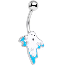 将图片加载到图库查看器，White Orb White Blue Ghost Halloween Belly Ring

