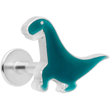 Load image into Gallery viewer, 16G 5/16 Darling Green Dinosaur Labret Monroe Tragus
