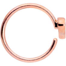 Load image into Gallery viewer, 18G 3/8 Rose Gold Tone Black Heart Nose Hoop
