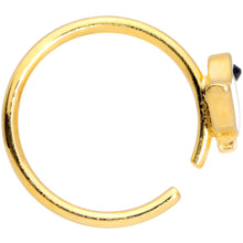 Load image into Gallery viewer, 18G 3/8 Black CZ Gem Gold Tone Baby Bird Nose Hoop
