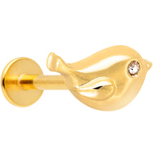Load image into Gallery viewer, 16G 5/16 Clear CZ Gem Gold Tone Little Bird Labret Monroe Tragus
