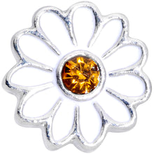 Load image into Gallery viewer, 16G 5/16 Yellow Gem White Daisy Flower Labret Monroe Tragus
