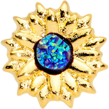 Load image into Gallery viewer, 20G 7mm Gold Tone Blue Center Sunflower Nose Screw
