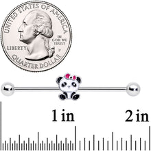 Load image into Gallery viewer, 14G Black White Precious Panda Industrial Barbell 38mm
