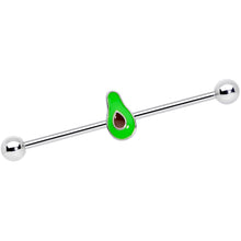 Load image into Gallery viewer, 14G Green Groovy Avocado Industrial Barbell 38mm
