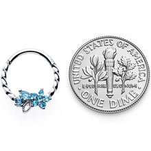 将图片加载到图库查看器，16G 3/8 Aqua Gem Star Twisted Hinged Segment Ring
