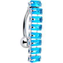 将图片加载到图库查看器，Aqua CZ Gem Band of Beauty Top Mount Belly Ring
