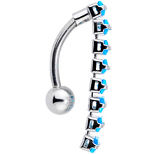 将图片加载到图库查看器，Aqua CZ Gem Band of Beauty Top Mount Belly Ring
