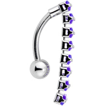 将图片加载到图库查看器，Purple CZ Gem Band of Beauty Top Mount Belly Ring
