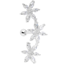 将图片加载到图库查看器，16G 1/4 Clear CZ Gem Tri Flower Cartilage
