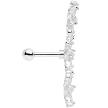 将图片加载到图库查看器，16G 1/4 Clear CZ Gem Tri Flower Cartilage
