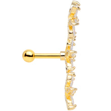 Load image into Gallery viewer, 16G 1/4 Clear CZ Gem Gold Tone Tri Flower Cartilage
