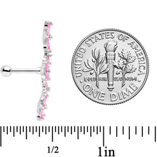 Load image into Gallery viewer, 16G 1/4 Pink CZ Gem Tri Flower Cartilage
