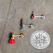 Load image into Gallery viewer, 16G 1/4 Merry Christmas Cartilage Tragus Set of 3
