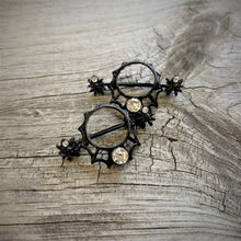 Load image into Gallery viewer, 14G 24mm Clear Gem Spider Web Halloween Nipple Shield Set
