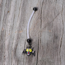 Load image into Gallery viewer, Gone Batty Scary Bat Halloween Dangle Pregnancy Belly Ring
