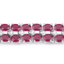 Load image into Gallery viewer, 20.03 Carat Glass Filled Ruby and White Topaz .925 Sterling Silver Bracelet
