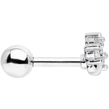 Load image into Gallery viewer, 16G 1/4 Clear CZ Gem Paw Print Cat Cartilage Tragus Earring
