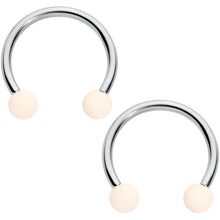 Load image into Gallery viewer, 16G 3/8 Peaches Cream Matte Horseshoe Circular Barbell Set of 4
