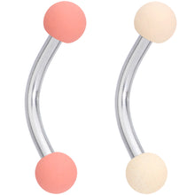 Load image into Gallery viewer, 16G 5/16 Peach Tan White Brown Matte Curved Eyebrow Ring Set of 4

