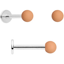 将图片加载到图库查看器，16G 5/16 Peach Brown White Matte Labret Monroe Tragus Set of 4
