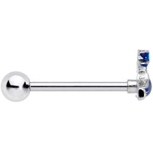 Load image into Gallery viewer, Blue Spooky Halloween Witch Barbell Tongue Ring
