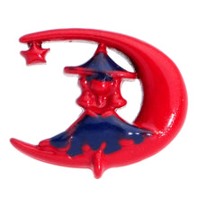将图片加载到图库查看器，Red Blue Witch Moon Halloween Barbell Tongue Ring
