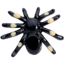 Load image into Gallery viewer, 16G 5/16 Black Spooky Spider Halloween Labret Monroe Tragus
