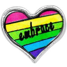 Load image into Gallery viewer, Rainbow Embrace Pride Heart Barbell Tongue Ring
