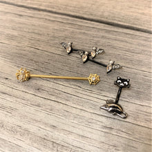 将图片加载到图库查看器，Black Cat Mouse Halloween Double Mount Belly Ring
