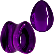 将图片加载到图库查看器，Solid Purple Glass Teardrop Plug Set
