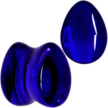 将图片加载到图库查看器，Solid Blue Glass Teardrop Plug Set
