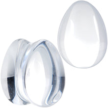 将图片加载到图库查看器，Solid Clear Glass Teardrop Plug Set
