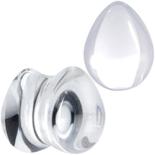 将图片加载到图库查看器，Solid Clear Glass Teardrop Plug Set
