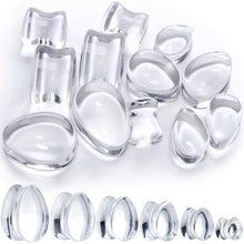 将图片加载到图库查看器，Solid Clear Glass Teardrop Plug Set
