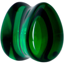 将图片加载到图库查看器，Solid Green Glass Teardrop Plug Set
