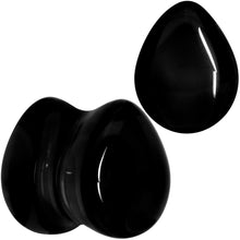 将图片加载到图库查看器，Solid Black Glass Teardrop Plug Set
