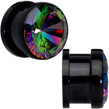 将图片加载到图库查看器，Vitrail CZ Gem Black Screw Fit Plug Set
