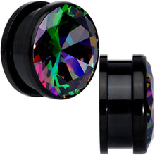 将图片加载到图库查看器，Vitrail CZ Gem Black Screw Fit Plug Set
