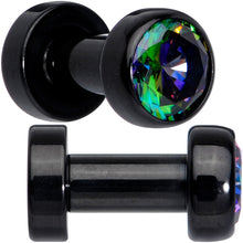 将图片加载到图库查看器，Vitrail CZ Gem Black Screw Fit Plug Set
