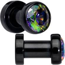 将图片加载到图库查看器，Vitrail CZ Gem Black Screw Fit Plug Set
