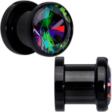 将图片加载到图库查看器，Vitrail CZ Gem Black Screw Fit Plug Set
